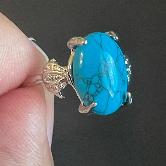 Boho turquoise stone S925 silver ring size 7.25 - Picture 9 of 9